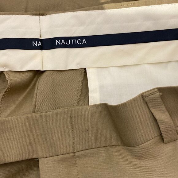 Nautica Women's Khaki Button Zip Wool Chino Pants Size 36 - Picture 11 of 11